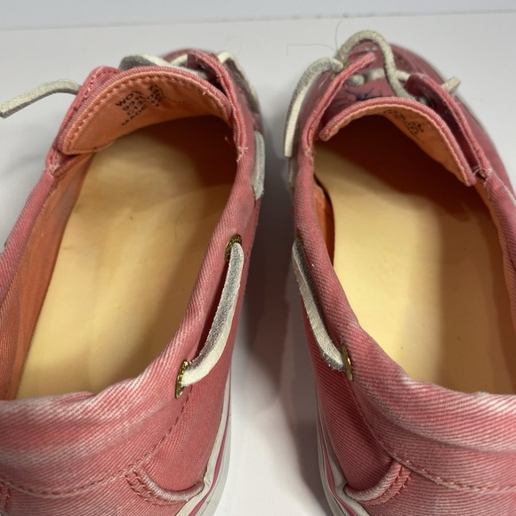 Sperry Top-Sider Women's 7M Canvas Boat Shoes Pink Coral Slip-On Nautical Casual - Picture 6 of 11